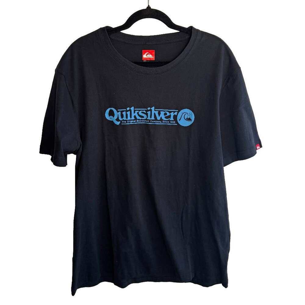 Quicksilver Soft Black Logo Tee Men's Size Large NWT